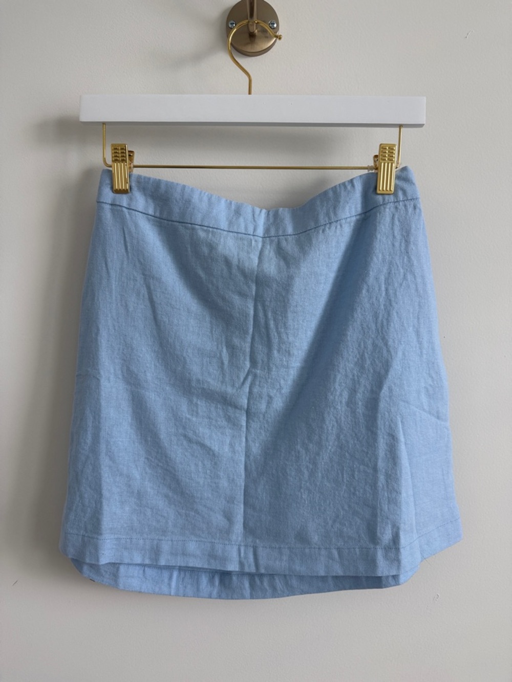 High-Waisted Linen-Blend Mini Skirt